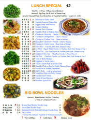 Lunch Specials, 11:30 am – 3:00 pm